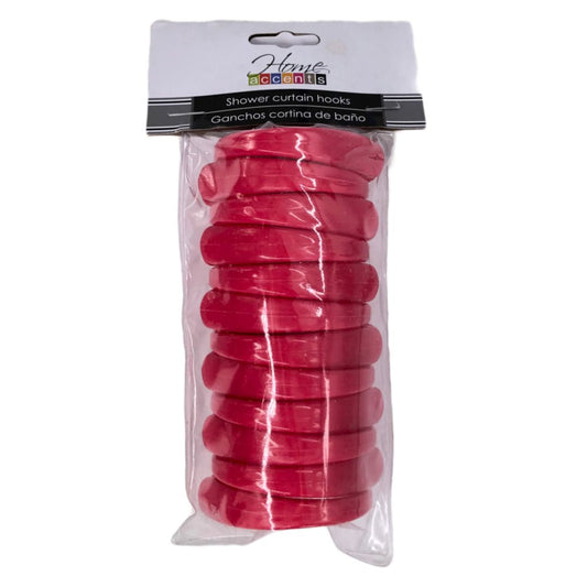 Ganchos Para Cortinas de Baño Home Accents 12 Piezas - Rojo