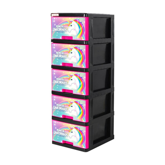 Gavetero Mediano Plastimás 5 Gavetas / Estampado Unicornio - Plastimas - Titan.com.pa - 792612005329