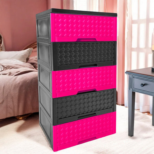 Gavetero Moderno Plastek 5 Gavetas / Plástico / Rosado - Gris - Plastek - Titan.com.pa - 2150110312697