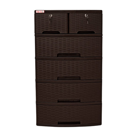 Gavetero Plastimás de 5 Niveles / Con Llave / 6 Gavetas	/ Rattan Cafe