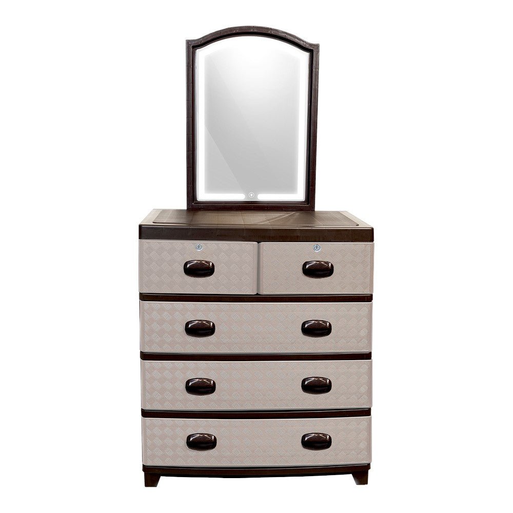 Gavetero Supremo Plastimás / 4 Niveles / Cocoa / Con Espejo - Plastimas - Titan.com.pa - 7424628505540