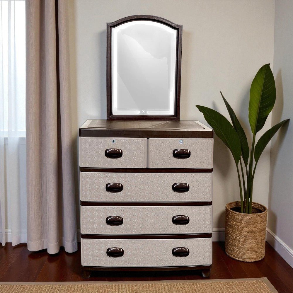 Gavetero Supremo Plastimás / 4 Niveles / Cocoa / Con Espejo - Plastimas - Titan.com.pa - 7424628505540