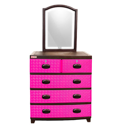 Gavetero Supremo 4N C/Espejo LED. ¡Dale vida a tu espacio con este tocador práctico, seguro y lleno de color! Organiza con estilo en Titán Panamá.