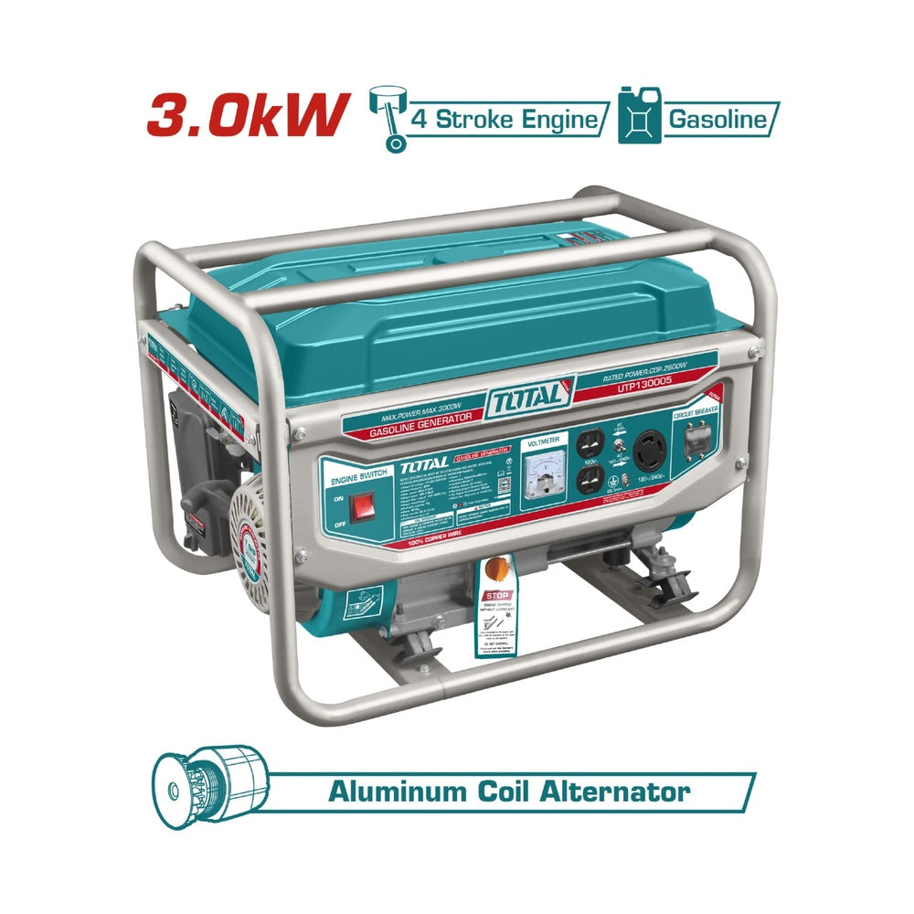 Generador de Energía a Gasolina 3000W Total - TOTAL - 11027956