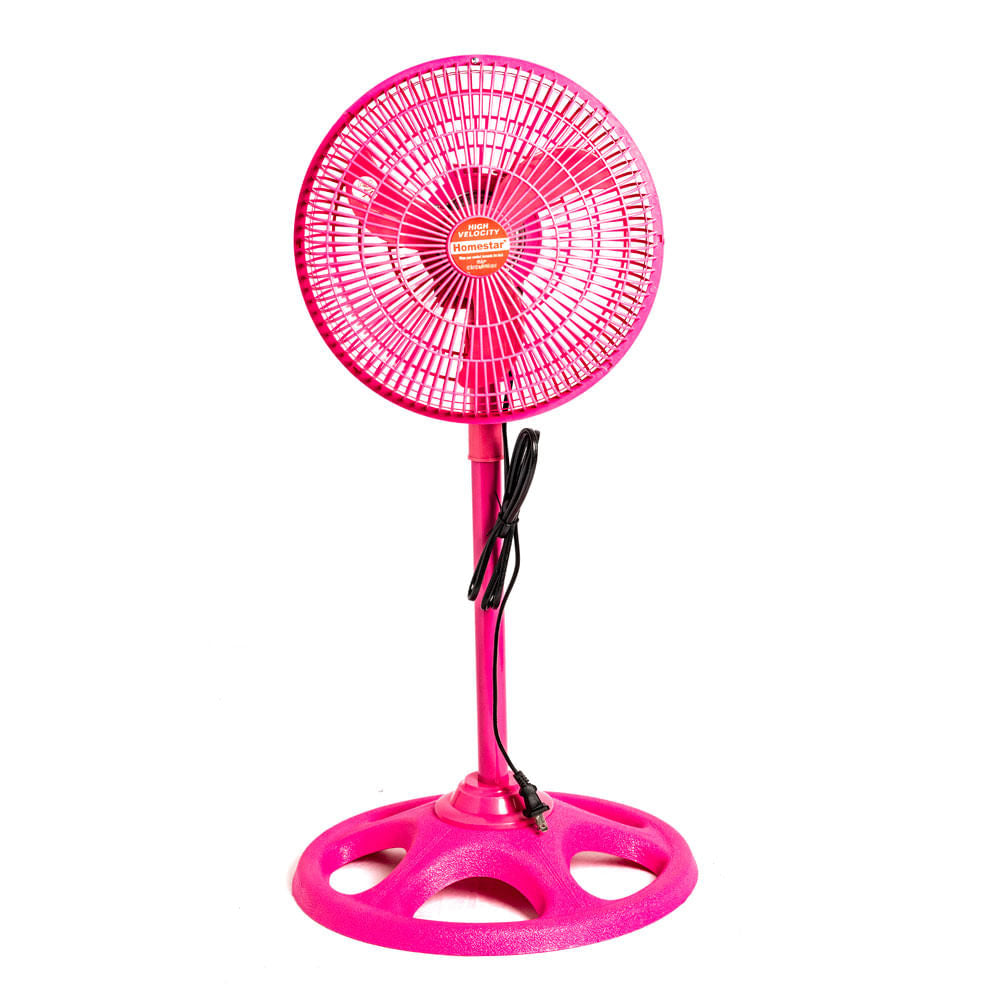 Abanico Pedestal Home Elegance 10" Rosado