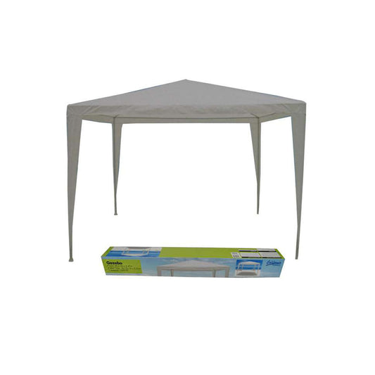 Gazebo California Outdoor Blanco Tubos de Metal 3 m x 3 m x 2.5 m