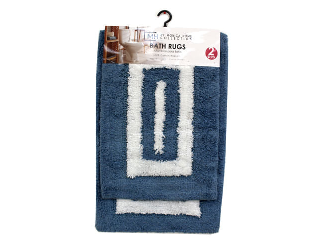 Alfombra Para Baño Monica Home 2 Piezas - Azul Marino