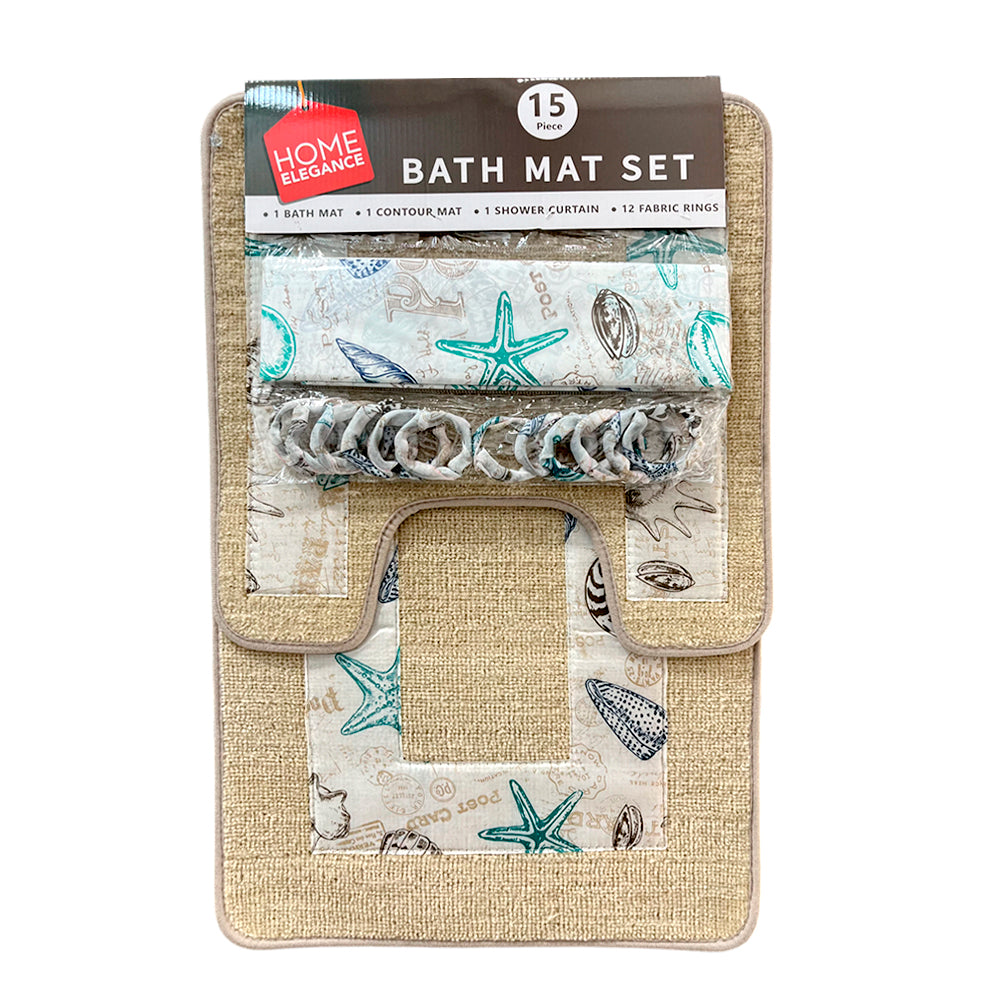 Juego De Alfombra De Baño Set De 15 Piezas Home Elegance Surtido