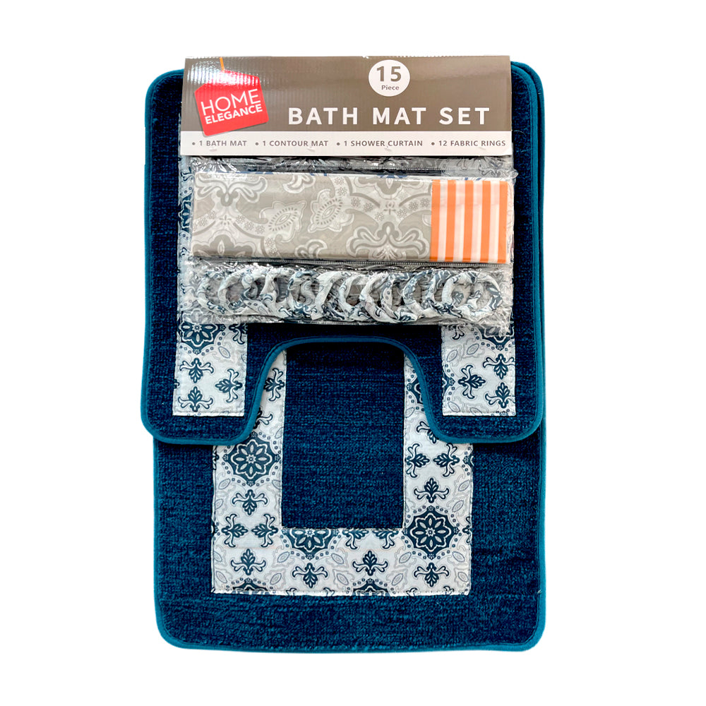 Juego De Alfombra De Baño Set De 15 Piezas Home Elegance Surtido