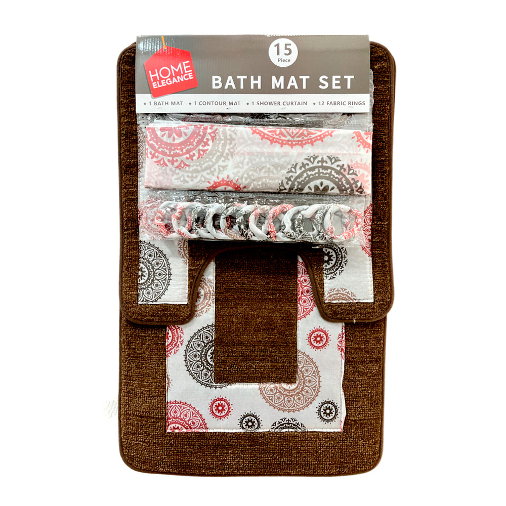 Juego De Alfombra De Baño Set De 15 Piezas Home Elegance Surtido