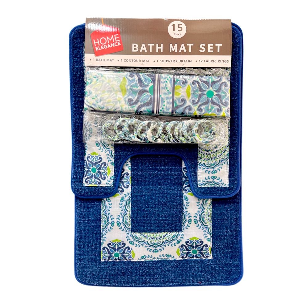 Juego De Alfombra De Baño Set De 15 Piezas Home Elegance Surtido