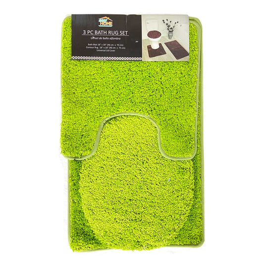 Alfombra de Baño Easy Home Layla 3 Piezas - Verde oliva