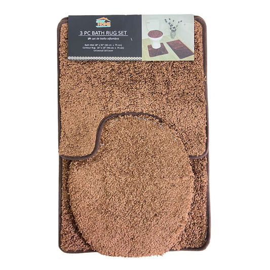Alfombra de Baño Easy Home Layla 3 Piezas - Chocolate