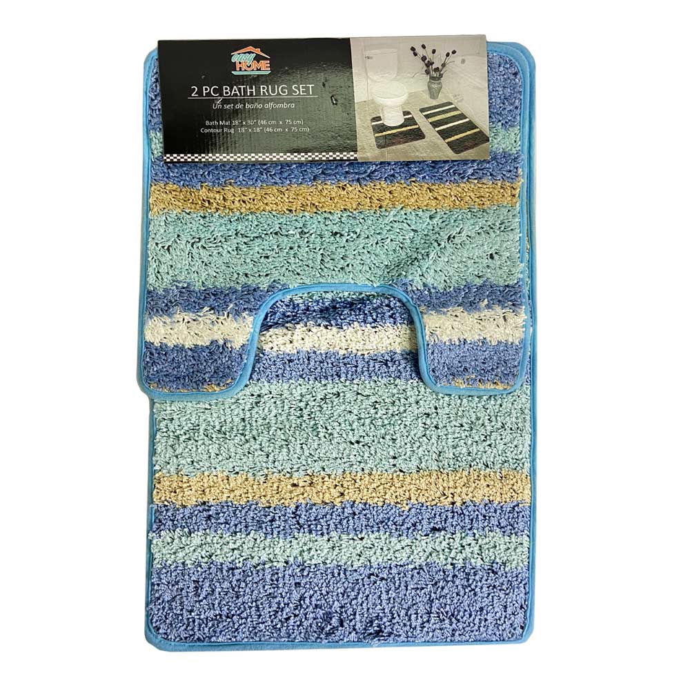Alfombra de Baño Easy Home Abby 2 Piezas - Azul claro