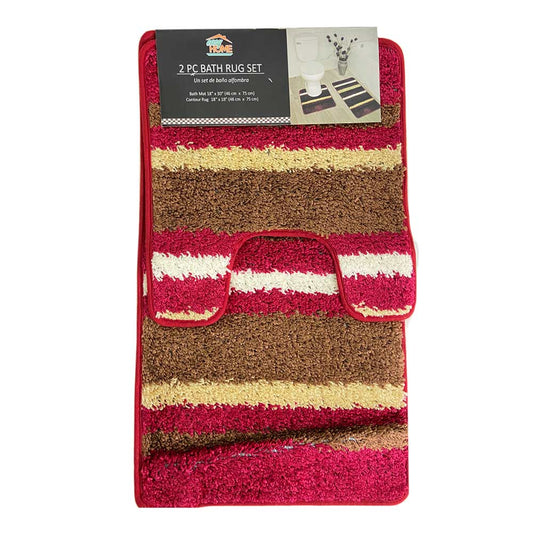 Alfombra de Baño Easy Home Abby 2 Piezas - Rojo oscuro