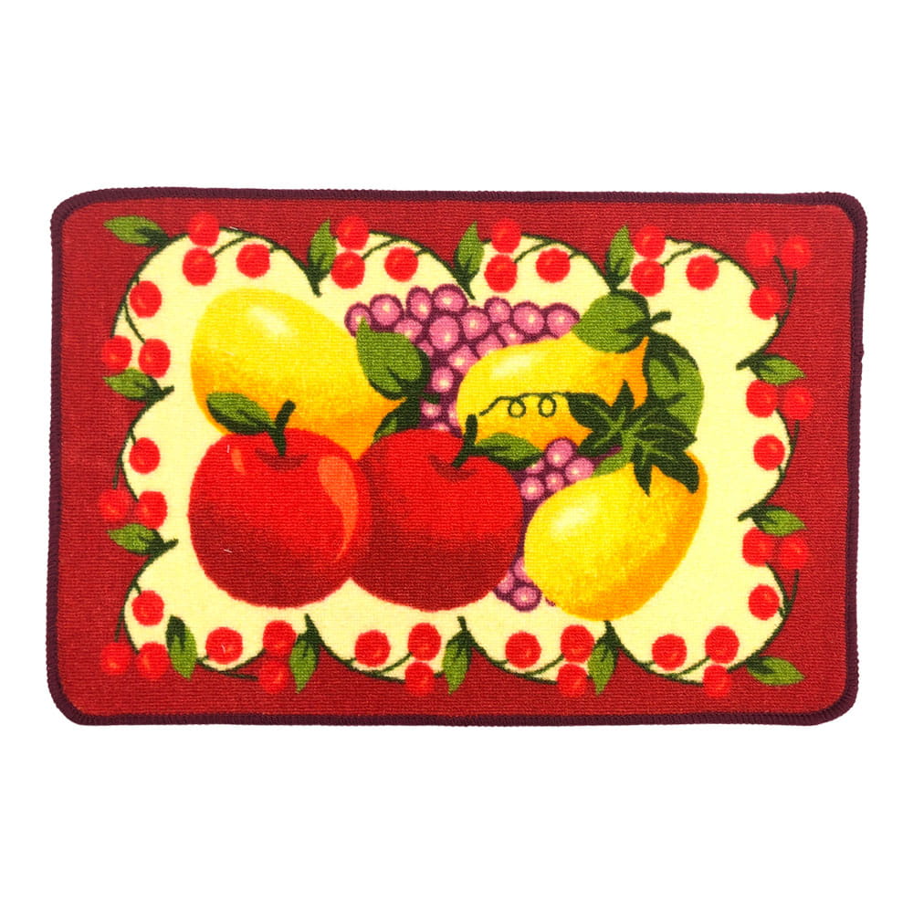 Alfombra para Cocina Home Elegance Festive Fruits 16" x 24" - Rojo