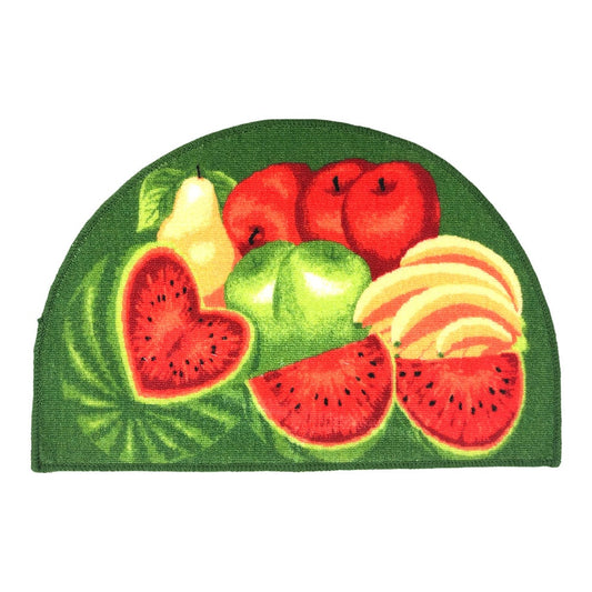 Alfombra Para Cocina Home Elegance Fruits Collage Media Luna 16" x 24" - Lima oscuro