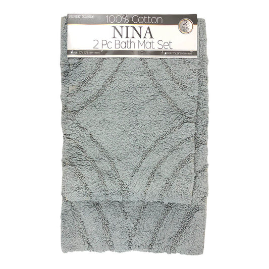 Alfombra de Baño Sally Textile 2 Piezas - Gris Claro