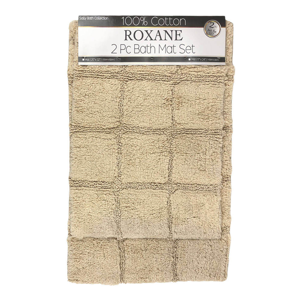Alfombra de Baño Sally Textile 2 Piezas - Beige Oscuro