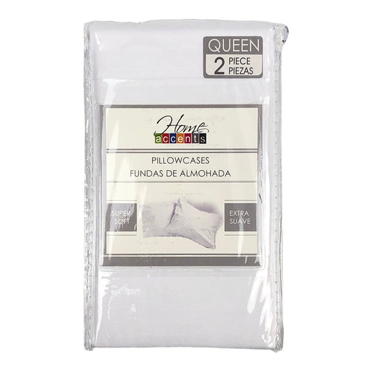 Fundas para Almohada Home Accents 2 Piezas - Queen - Blanco