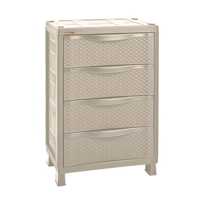 Armario Cajonero Rimax / Textura Rattan / Taupe