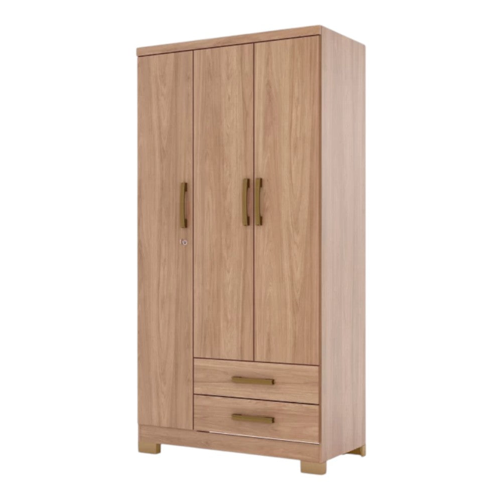 Closet Mdf Henn de 3 Puertas / Jequitiba Brilho