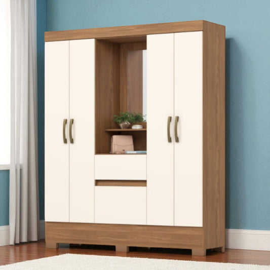 Closet MDF 4 Puertas 2 Gavetas NTL/Blanco