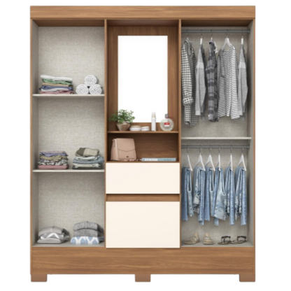 Closet MDF 4 Puertas 2 Gavetas NTL/Blanco