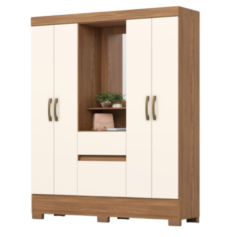 Closet MDF 4 Puertas 2 Gavetas NTL/Blanco
