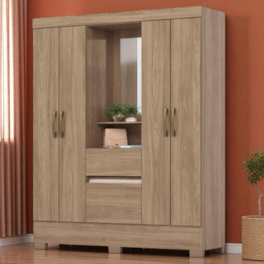 Closet MDF 4 Puertas 2 Jequitiba Brilho