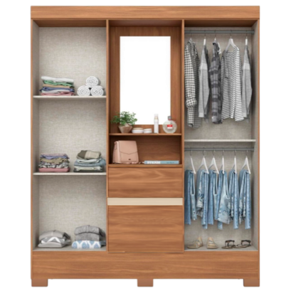 Closet MDF 4 Puertas 2 Jequitiba Brilho
