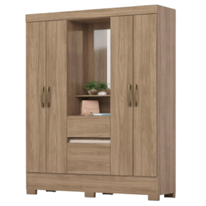 Closet MDF 4 Puertas 2 Jequitiba Brilho