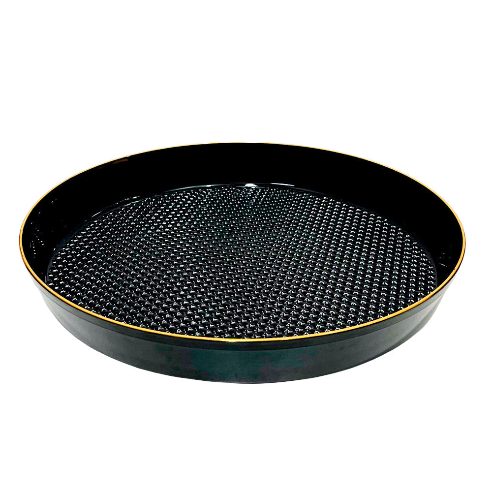 Bandeja redonda para servir Home Elegance con borde dorado