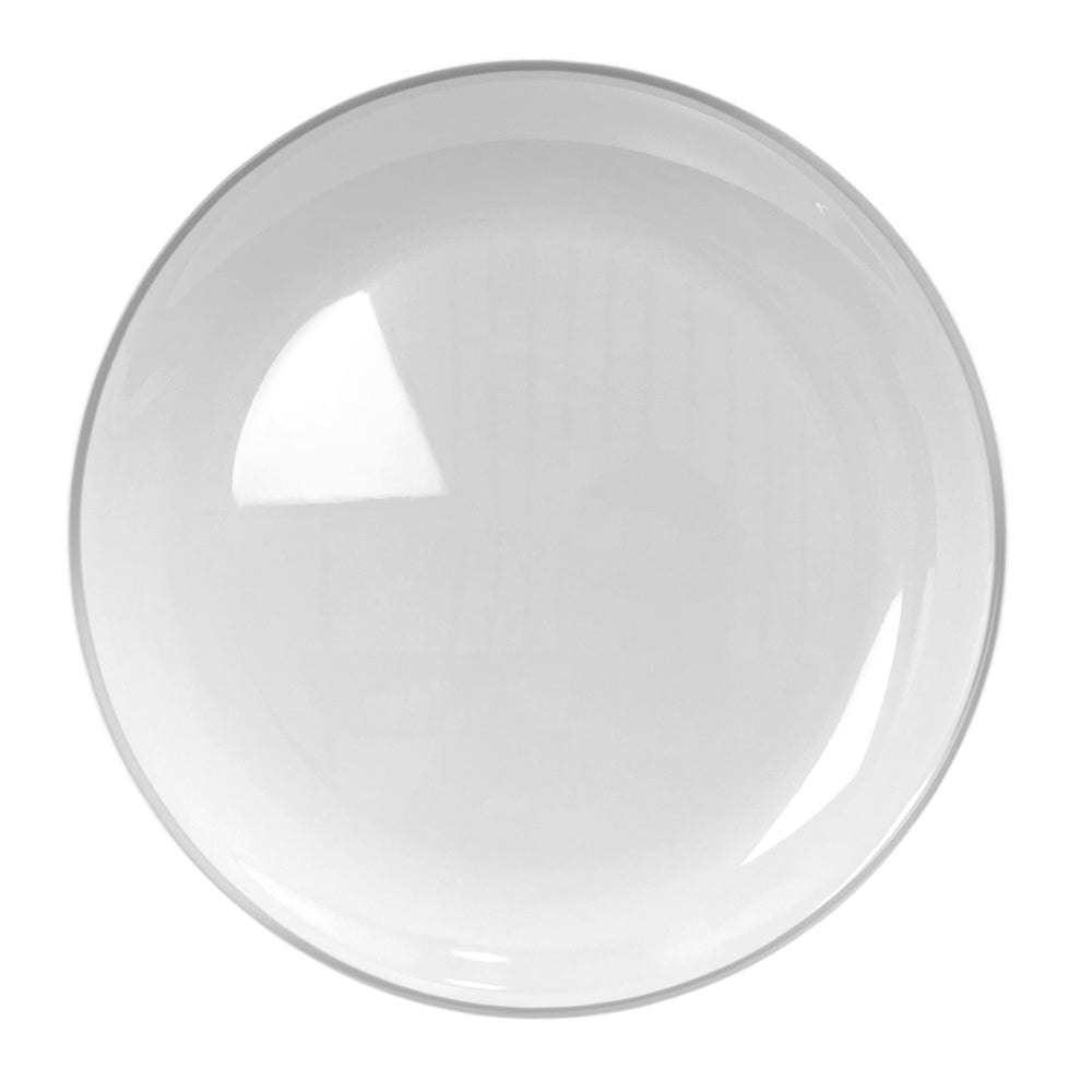 Bandeja Redonda Para Servir Lillian / 14" / 2 Piezas / Blanca-Silver