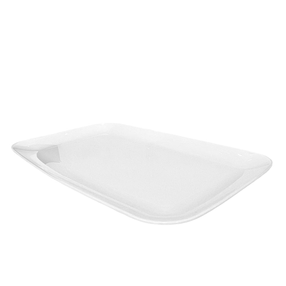 Bandeja Rectangular Para Servir Lillian / 18" x 11.2" / 2 Piezas / Blanca