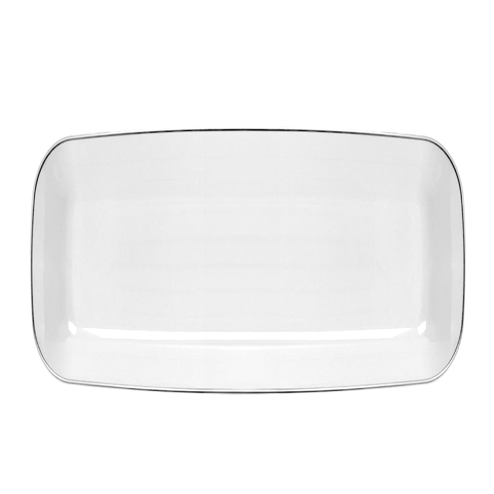 Bandeja Rectangular Para Servir Lillian / 18" x 11.2" / 2 Piezas / Blanca-Silver