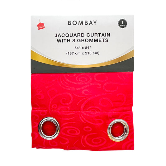 Cortina Bombay / Home Elegance / Red con Aros / 54" x 84"