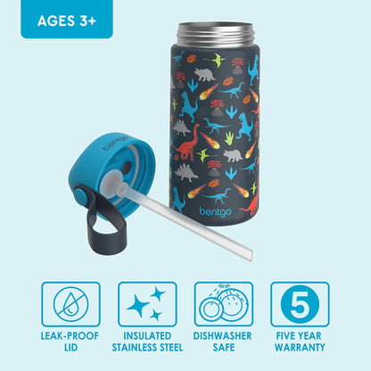 Botella Térmica Bentgo / 14 Onzas / Estampado Dinosaurio