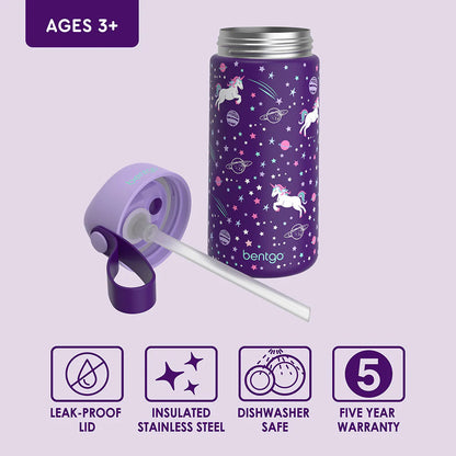 Botella Térmica Bentgo / 14 Onzas / Violeta Unicornio