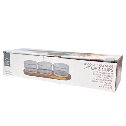 Mini Bowls Home Deco Factory Con Base de Madera / 3 Piezas