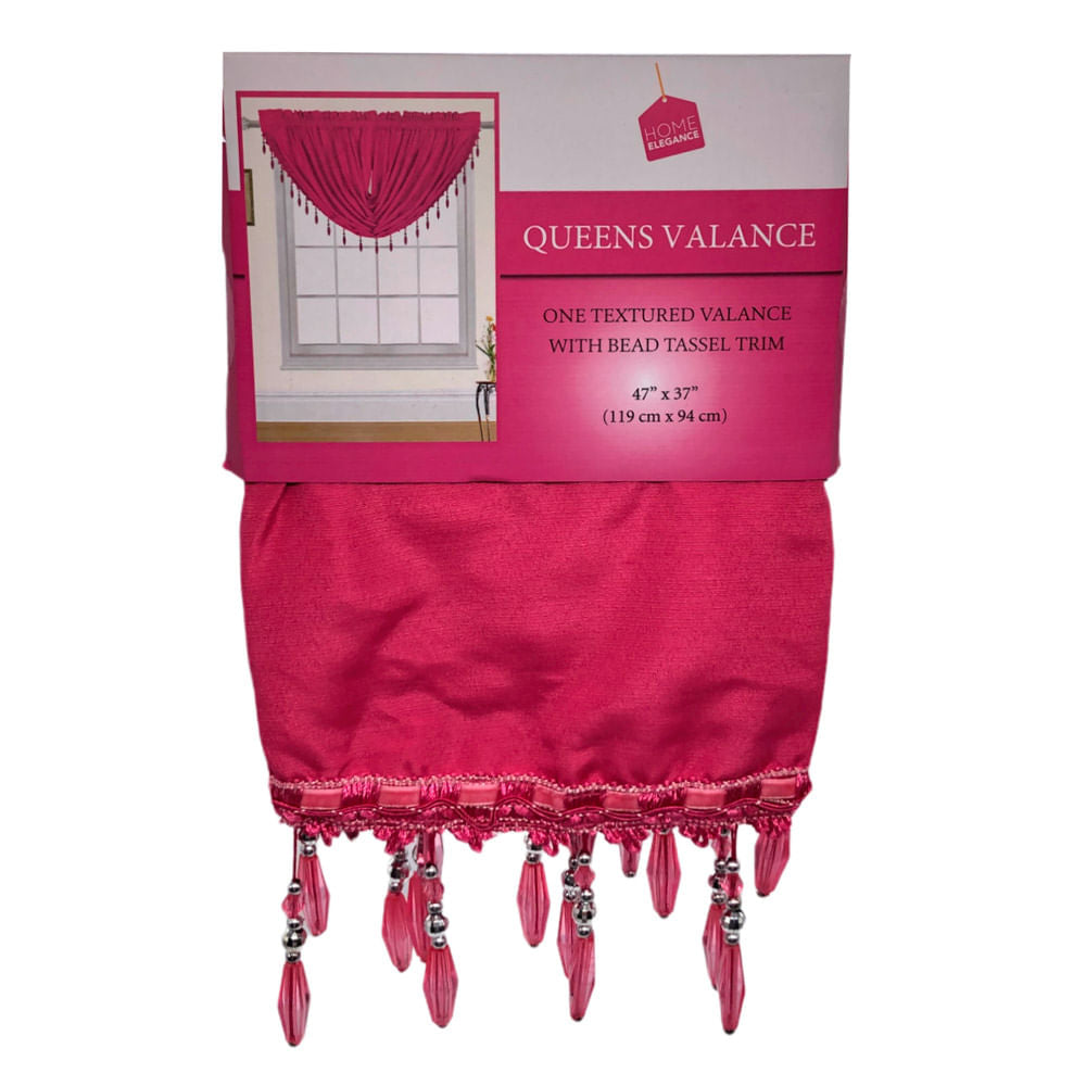 Cenefa Home Elegance Queens Con Rod Pocket 47" x 37" - Rosa