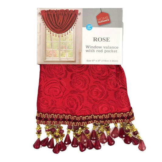 Cenefa Home Elegance Rose 47" x 37" - Rojo
