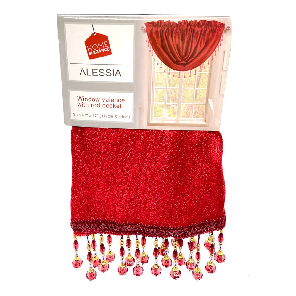 Cenefa Home Elegance Alessia 47" x 37" - Rojo oscuro