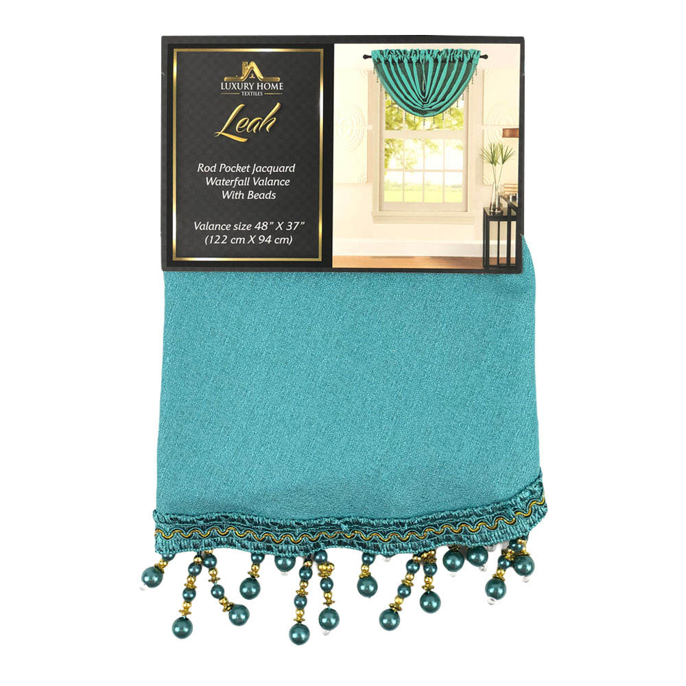 Cenefa Luxury Leah Rodpocket - Aguamarina oscuro