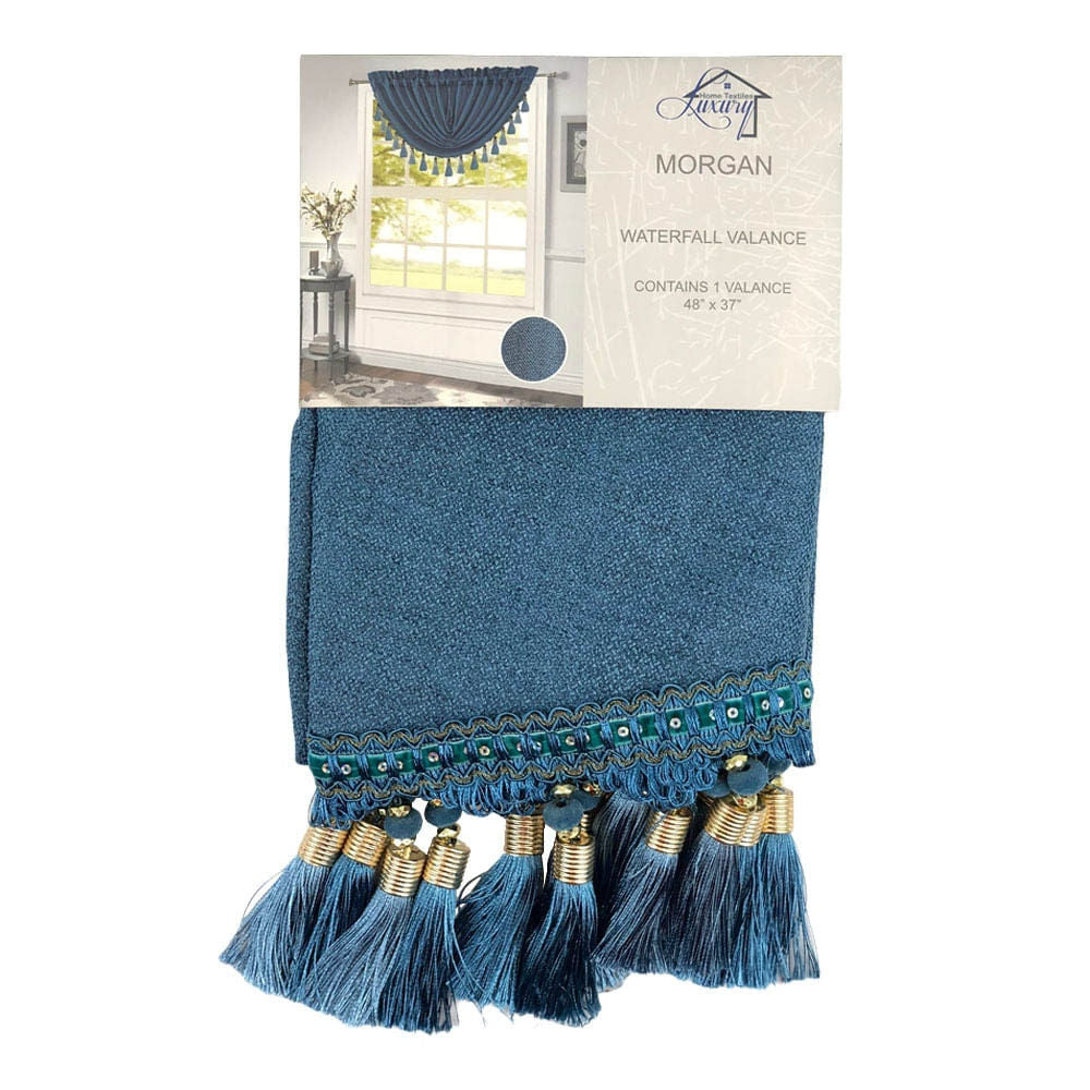Cenefa Luxury Morgan Rod Pocket 48" x 37" - Azul Marino