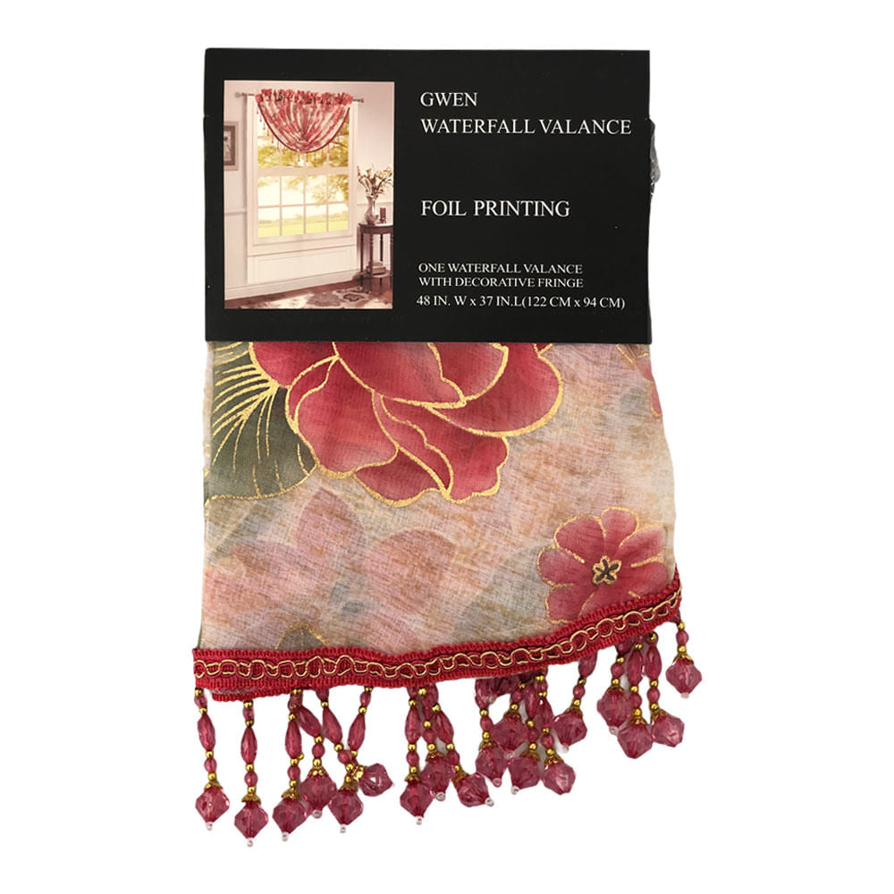 Cenefa Luxury Gwen Rodpocket 48" x 37" - Rojo