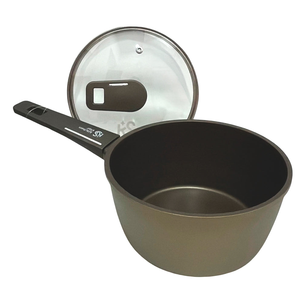 Cacerola 18 CM Antiadherente Con Tapa De Vidrio Kitchen Star - Home Elegance