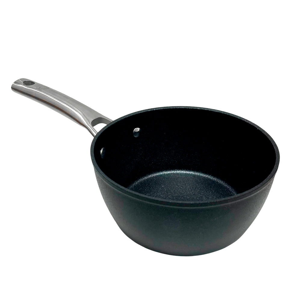 Cacerola 18 CM Antiadherente Negro/Con Tapa De Vidrio/Mango De Acero Inoxidable Kitchen Star - Home Elegance