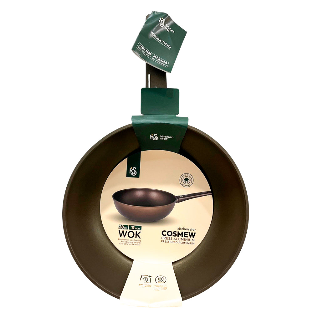 Sartén Wok 28 CM Antiadherente Kitchen Star - Home Elegance