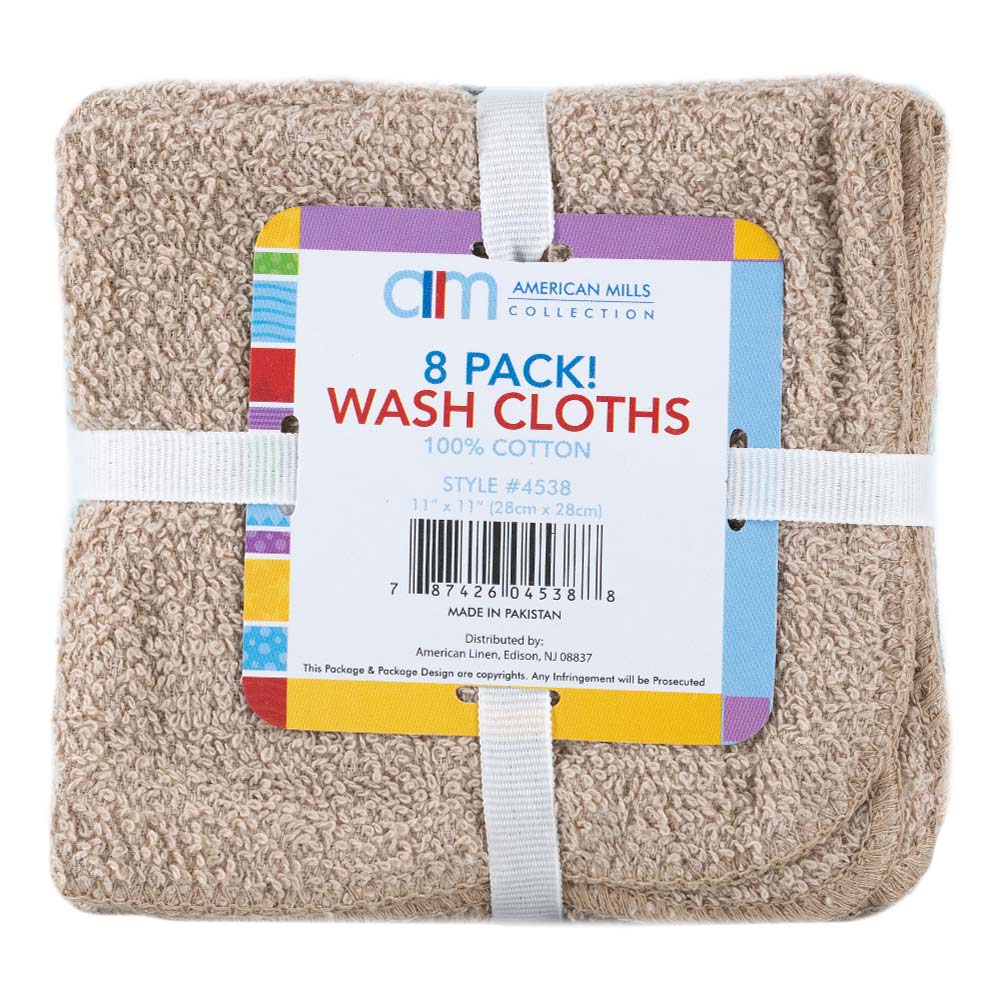 Toalla de Cara American Mills Collection 11" x 11" de 8 Piezas - Surtido